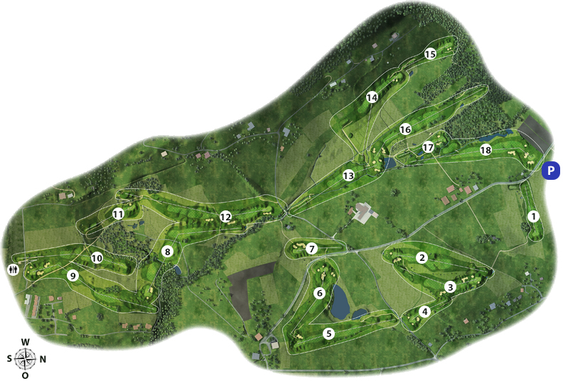 18-Loch Golfplatz Übersicht