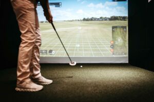 Trackman-Golf-Simulator der Golfschule Sandra Fischer